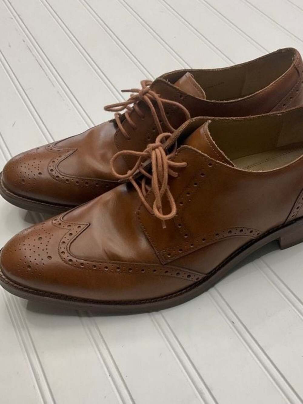 Cole Haan Madison Grand OS Leather Wingtip Oxfords British Tan Men's 10.5 W